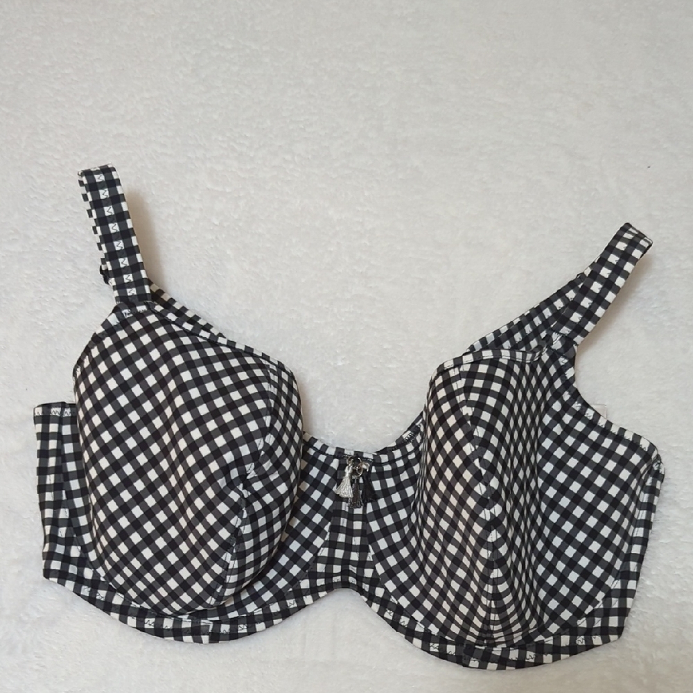 Freya Check in Sweetheart Padded Underwire Bikini Top Size 38FF/38H
